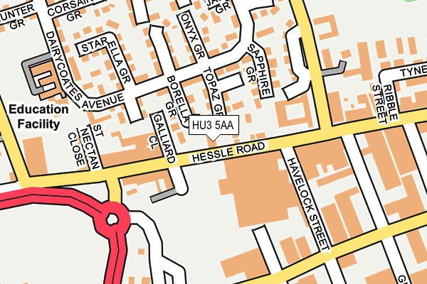 HU3 5AA map - OS OpenMap – Local (Ordnance Survey)