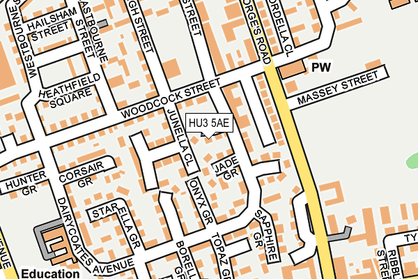 HU3 5AE map - OS OpenMap – Local (Ordnance Survey)