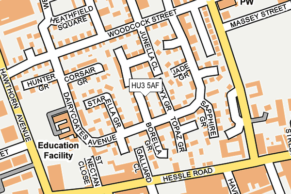 HU3 5AF map - OS OpenMap – Local (Ordnance Survey)