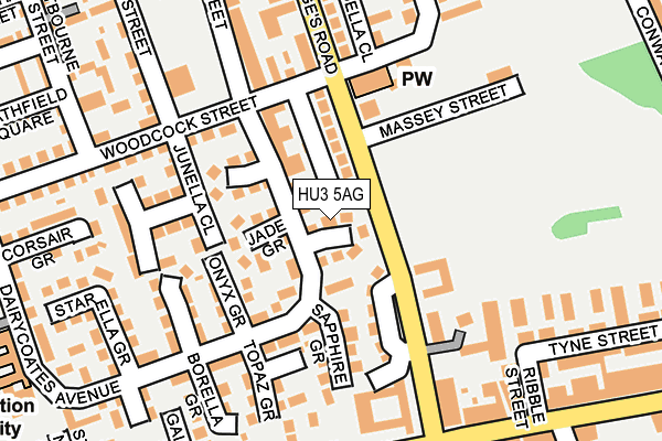 HU3 5AG map - OS OpenMap – Local (Ordnance Survey)