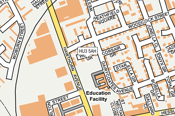 HU3 5AH map - OS OpenMap – Local (Ordnance Survey)