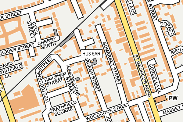 HU3 5AR map - OS OpenMap – Local (Ordnance Survey)