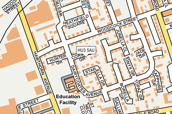 HU3 5AU map - OS OpenMap – Local (Ordnance Survey)