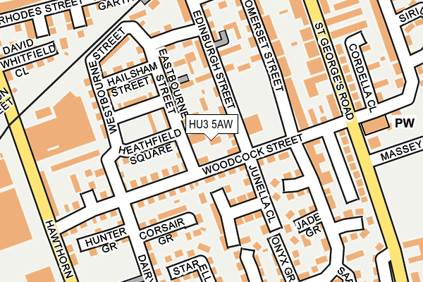 HU3 5AW map - OS OpenMap – Local (Ordnance Survey)