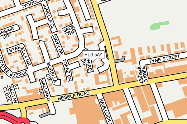 HU3 5AY map - OS OpenMap – Local (Ordnance Survey)