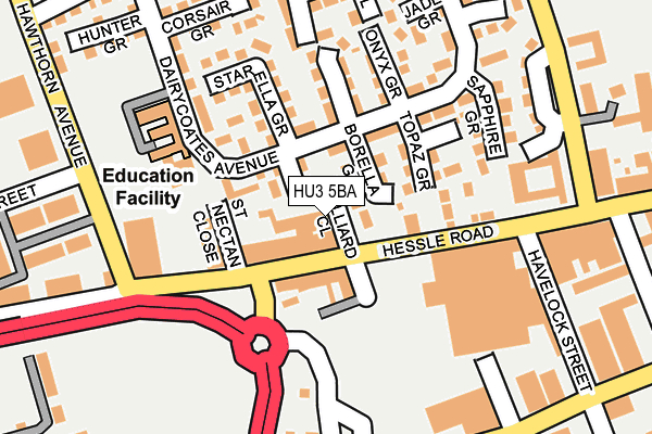 HU3 5BA map - OS OpenMap – Local (Ordnance Survey)