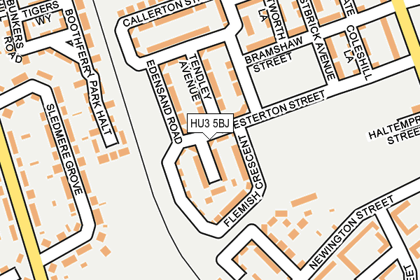 HU3 5BJ map - OS OpenMap – Local (Ordnance Survey)