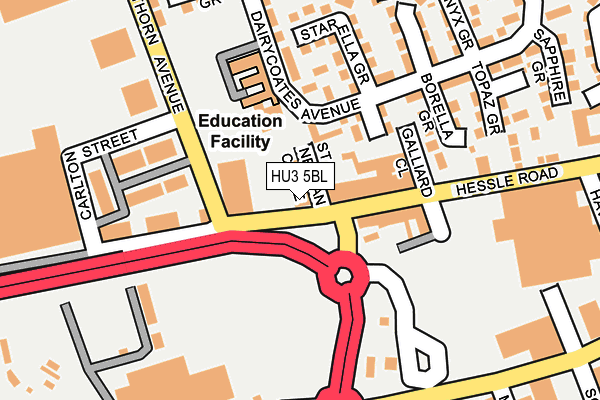 HU3 5BL map - OS OpenMap – Local (Ordnance Survey)