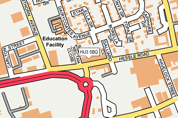 HU3 5BQ map - OS OpenMap – Local (Ordnance Survey)