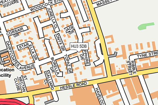 HU3 5DB map - OS OpenMap – Local (Ordnance Survey)