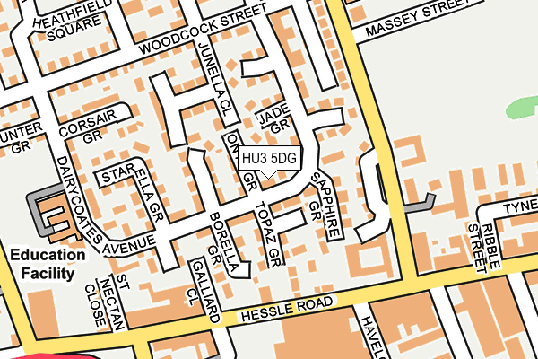 HU3 5DG map - OS OpenMap – Local (Ordnance Survey)