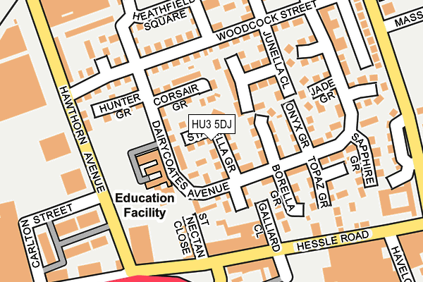 HU3 5DJ map - OS OpenMap – Local (Ordnance Survey)