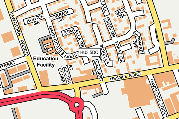 HU3 5DQ map - OS OpenMap – Local (Ordnance Survey)