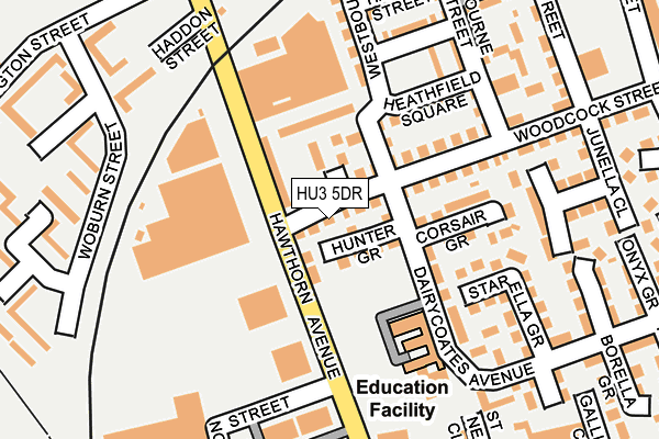 HU3 5DR map - OS OpenMap – Local (Ordnance Survey)