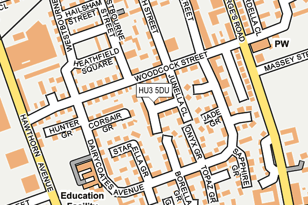 HU3 5DU map - OS OpenMap – Local (Ordnance Survey)