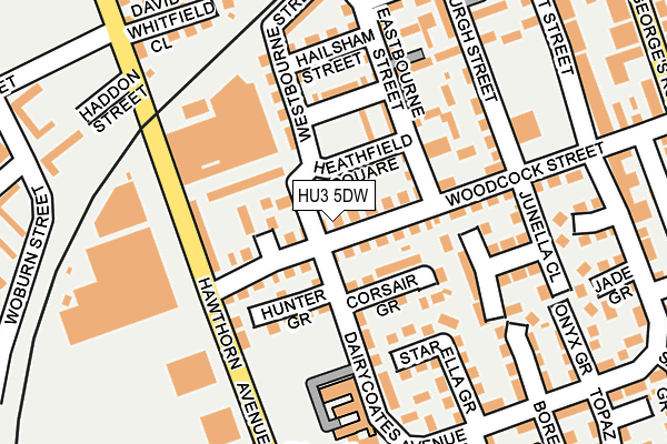 HU3 5DW map - OS OpenMap – Local (Ordnance Survey)