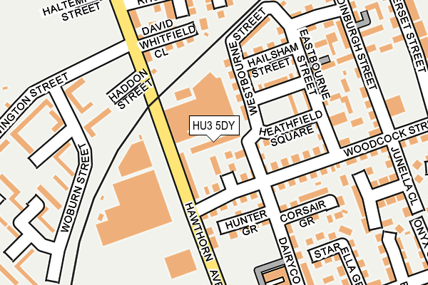 HU3 5DY map - OS OpenMap – Local (Ordnance Survey)