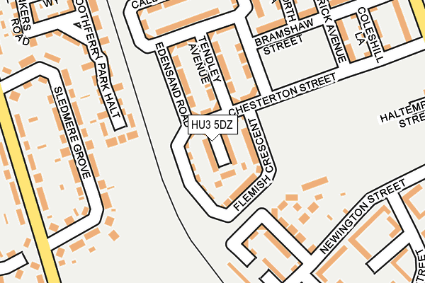 HU3 5DZ map - OS OpenMap – Local (Ordnance Survey)
