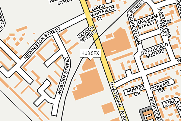 HU3 5FX map - OS OpenMap – Local (Ordnance Survey)