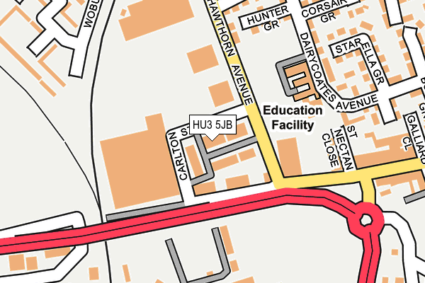 HU3 5JB map - OS OpenMap – Local (Ordnance Survey)