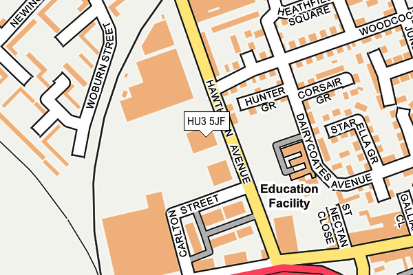 HU3 5JF map - OS OpenMap – Local (Ordnance Survey)