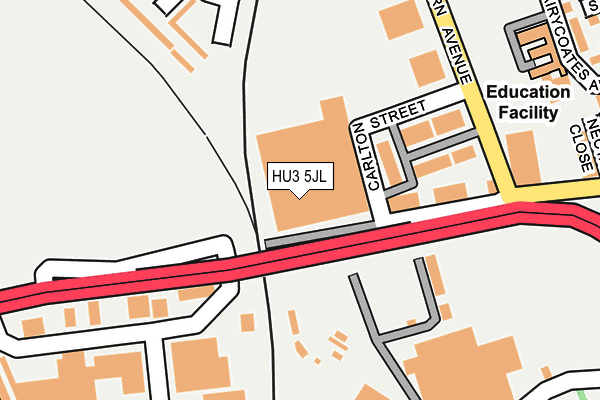 HU3 5JL map - OS OpenMap – Local (Ordnance Survey)
