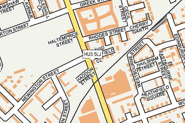 HU3 5LJ map - OS OpenMap – Local (Ordnance Survey)