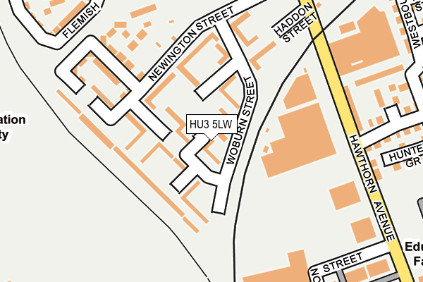 HU3 5LW map - OS OpenMap – Local (Ordnance Survey)