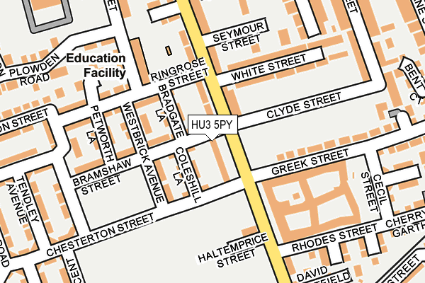 HU3 5PY map - OS OpenMap – Local (Ordnance Survey)