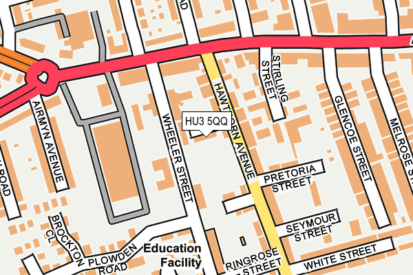 HU3 5QQ map - OS OpenMap – Local (Ordnance Survey)