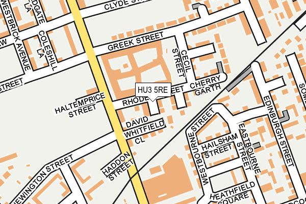 HU3 5RE map - OS OpenMap – Local (Ordnance Survey)