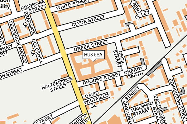HU3 5SA map - OS OpenMap – Local (Ordnance Survey)