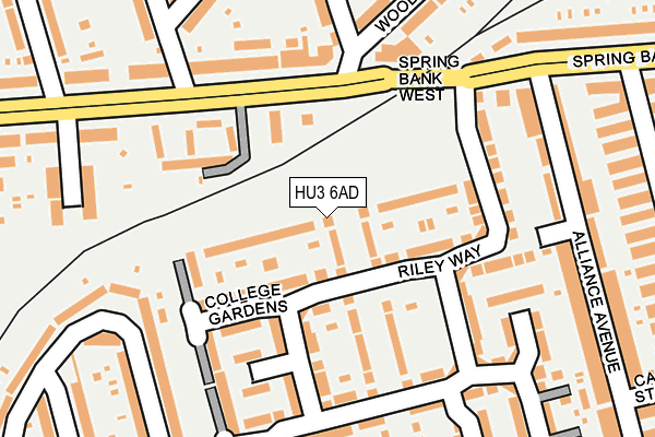 HU3 6AD map - OS OpenMap – Local (Ordnance Survey)