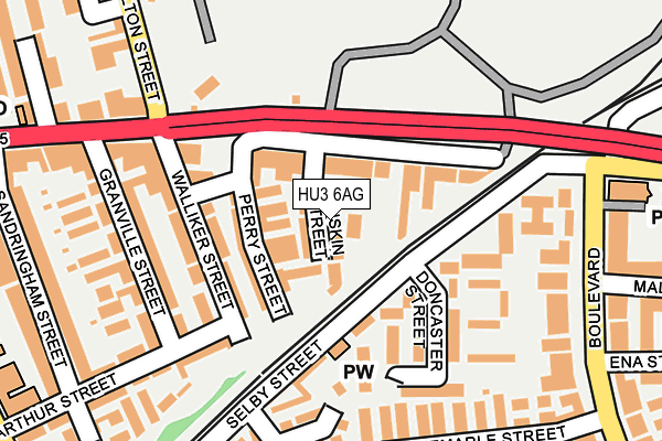 HU3 6AG map - OS OpenMap – Local (Ordnance Survey)