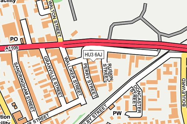 HU3 6AJ map - OS OpenMap – Local (Ordnance Survey)