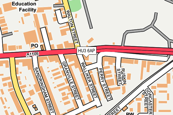 HU3 6AP map - OS OpenMap – Local (Ordnance Survey)