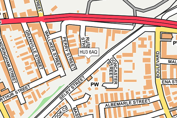 HU3 6AQ map - OS OpenMap – Local (Ordnance Survey)