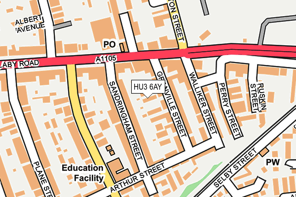 HU3 6AY map - OS OpenMap – Local (Ordnance Survey)