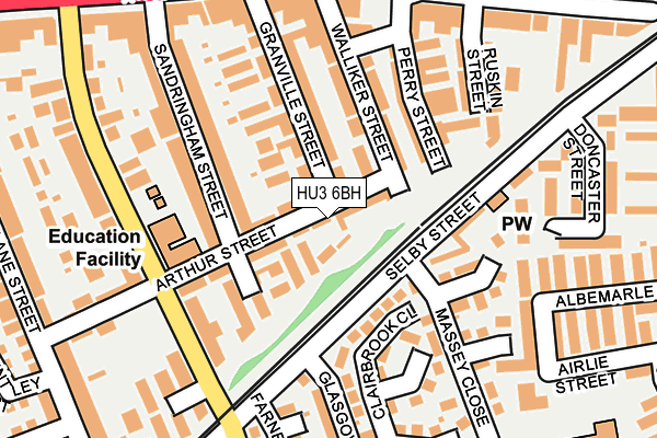 HU3 6BH map - OS OpenMap – Local (Ordnance Survey)