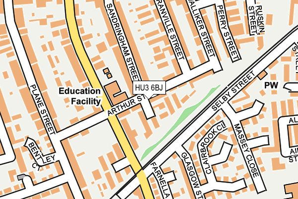 HU3 6BJ map - OS OpenMap – Local (Ordnance Survey)