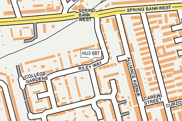 HU3 6BT map - OS OpenMap – Local (Ordnance Survey)