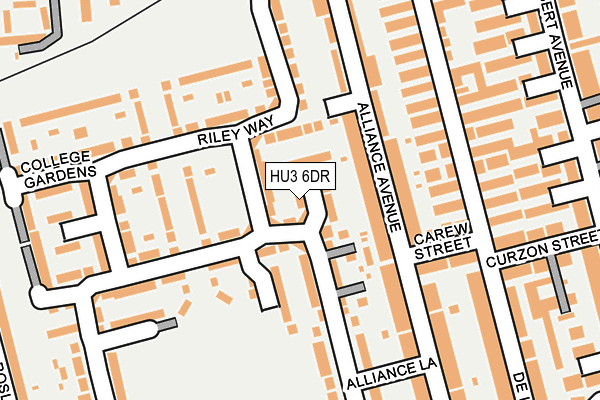 HU3 6DR map - OS OpenMap – Local (Ordnance Survey)