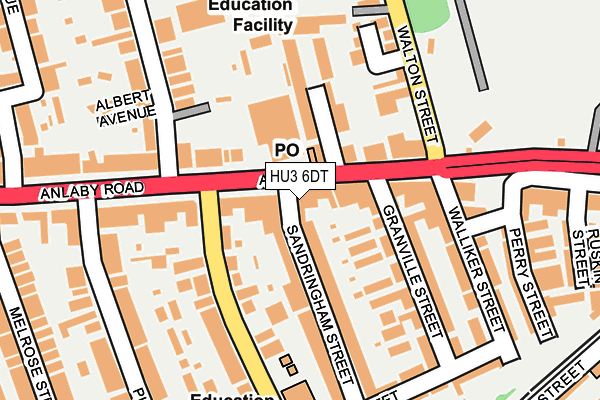 HU3 6DT map - OS OpenMap – Local (Ordnance Survey)