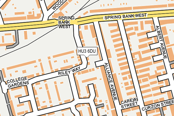 HU3 6DU map - OS OpenMap – Local (Ordnance Survey)