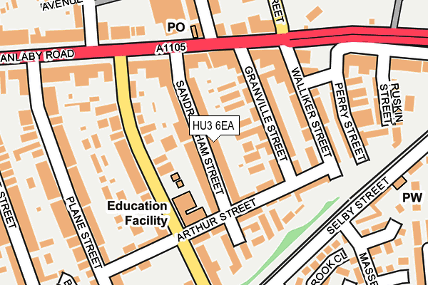 HU3 6EA map - OS OpenMap – Local (Ordnance Survey)