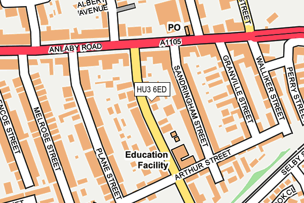 HU3 6ED map - OS OpenMap – Local (Ordnance Survey)