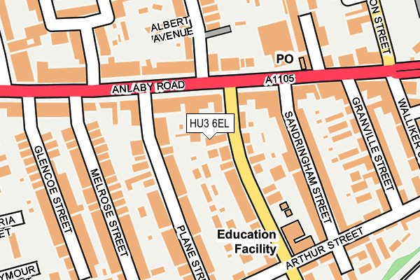 HU3 6EL map - OS OpenMap – Local (Ordnance Survey)