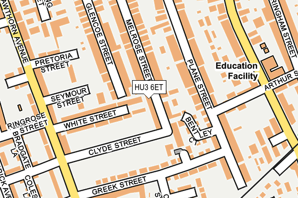 HU3 6ET map - OS OpenMap – Local (Ordnance Survey)