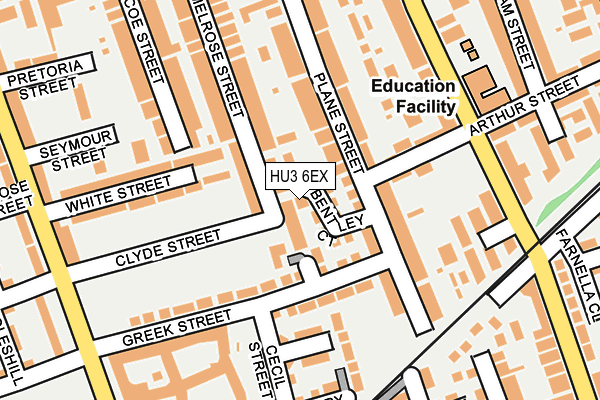 HU3 6EX map - OS OpenMap – Local (Ordnance Survey)