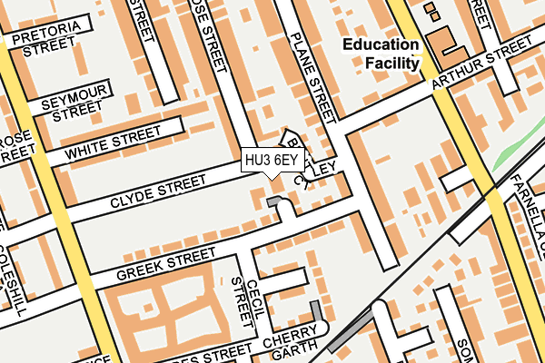 HU3 6EY map - OS OpenMap – Local (Ordnance Survey)